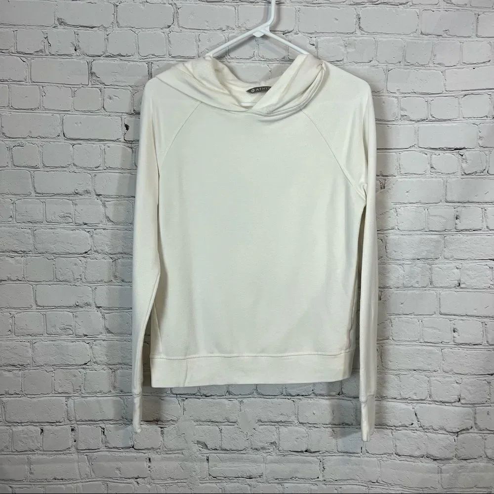 Athleta Womens Extra Sm Sweatshirt Hooded Criss Cross Pullover Back Whyte Hoodie